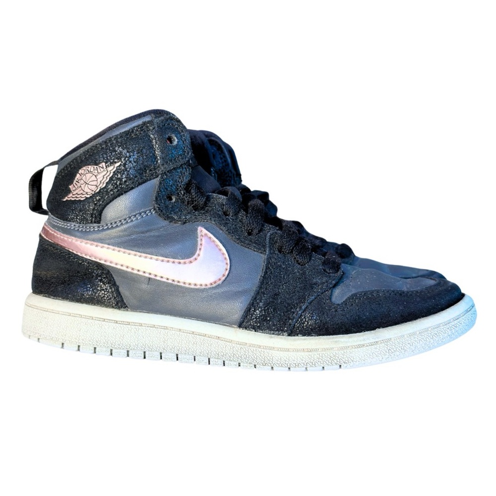 Nike Air Jordan 1 Retro High Top Kids sz 1.5Y Black Gray Bronze Medal Sneakers